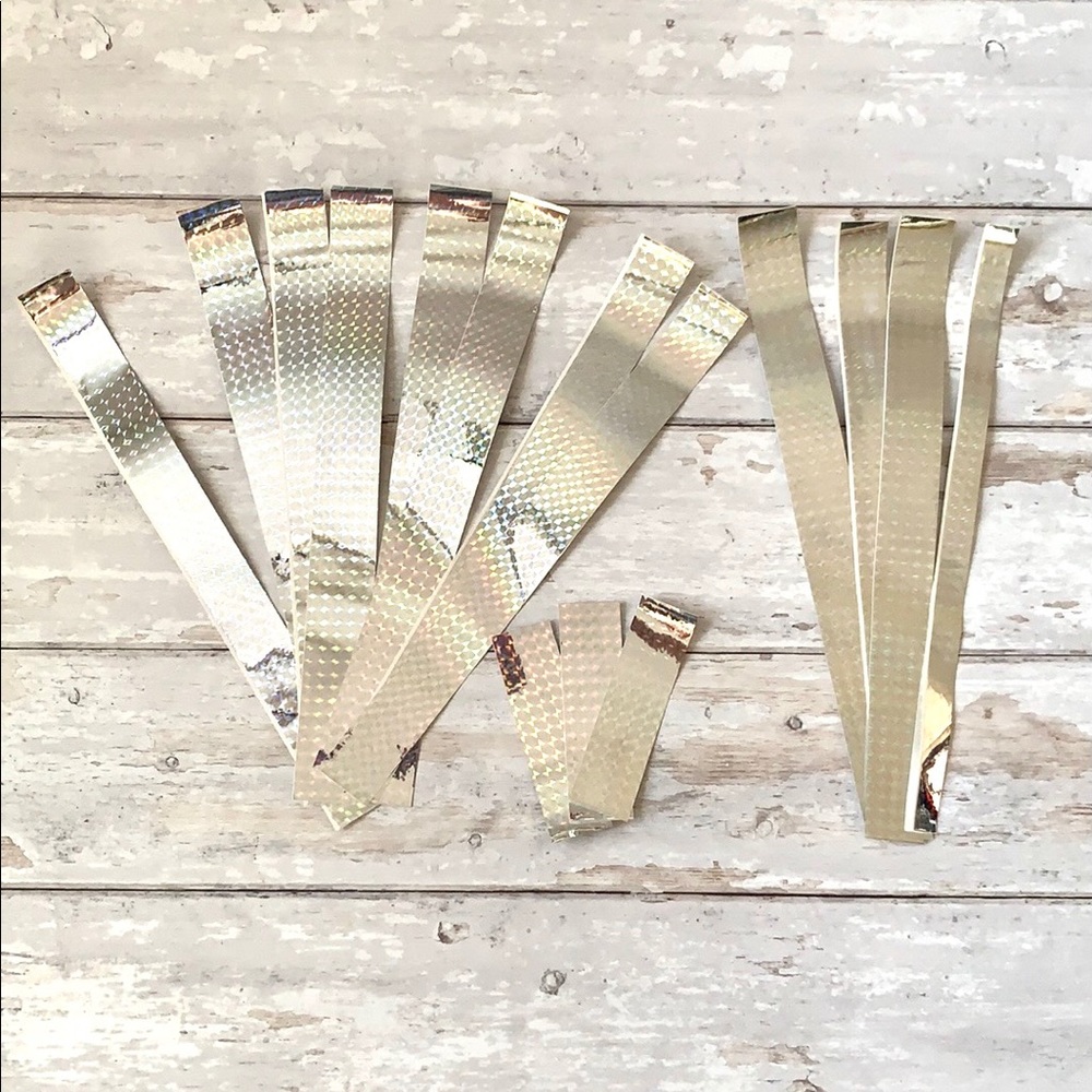 Holographic Border Stickers 12ct Shiny 12in Strips Craft Supplies NEW